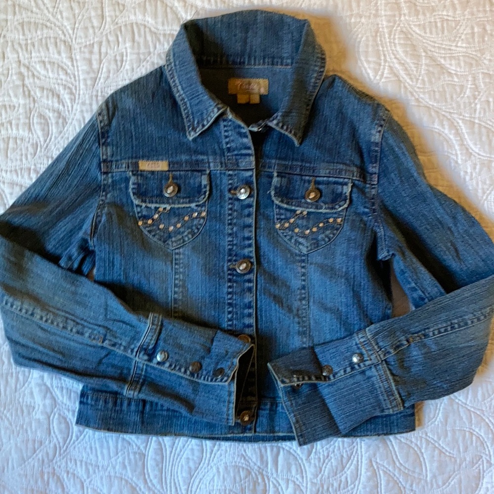 Girls denim light weight jacket with bling!